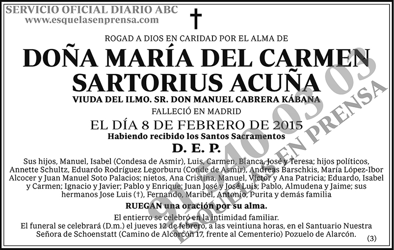 María del Carmen Sartorius Acuña